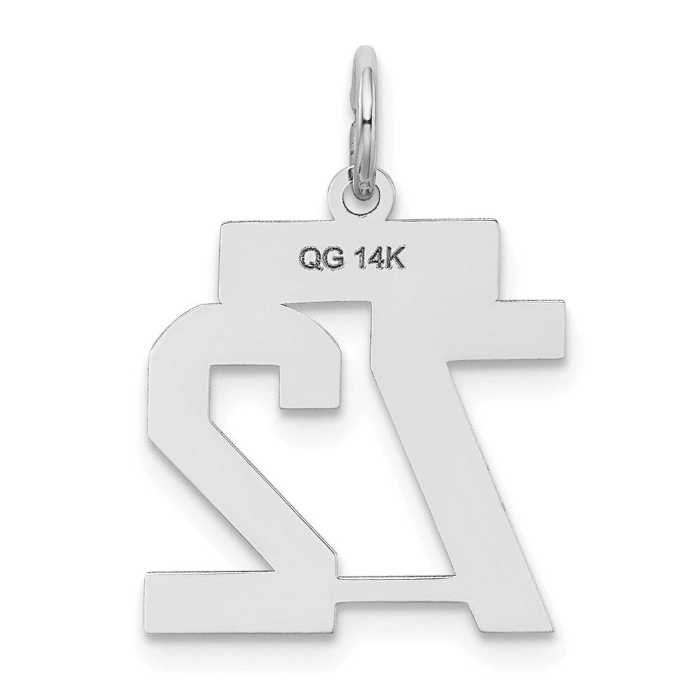 14kw Small Satin Number 72 Charm