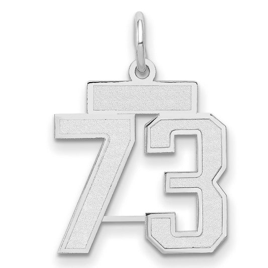 14kw Small Satin Number 73 Charm