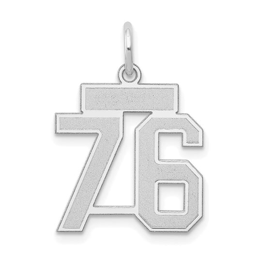 14kw Small Satin Number 76 Charm