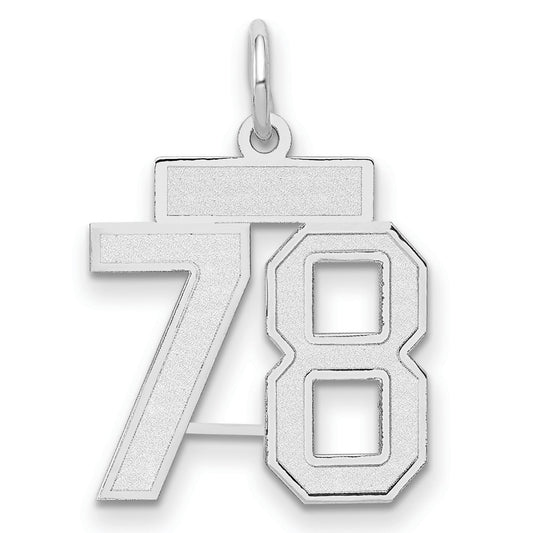 14kw Small Satin Number 78 Charm