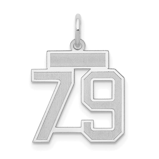 14kw Small Satin Number 79 Charm
