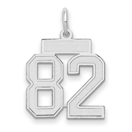14kw Small Satin Number 82 Charm