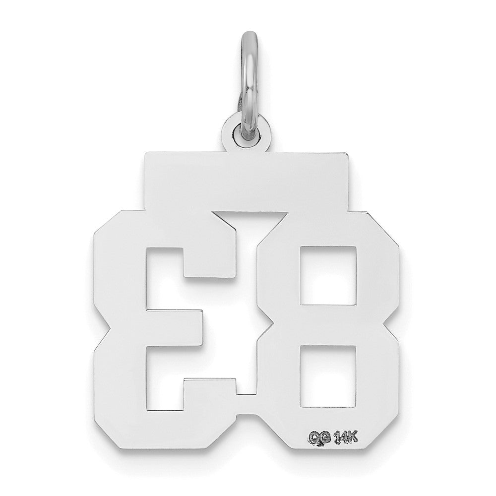 14kw Small Satin Number 83 Charm