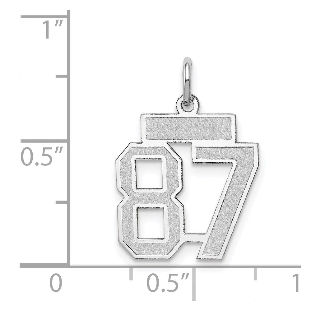 14kw Small Satin Number 87 Charm