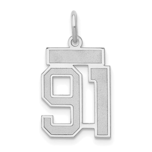 14kw Small Satin Number 91 Charm