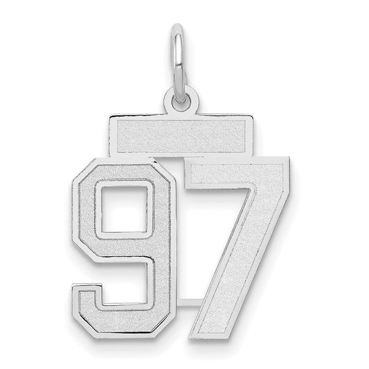 14kw Small Satin Number 97 Charm