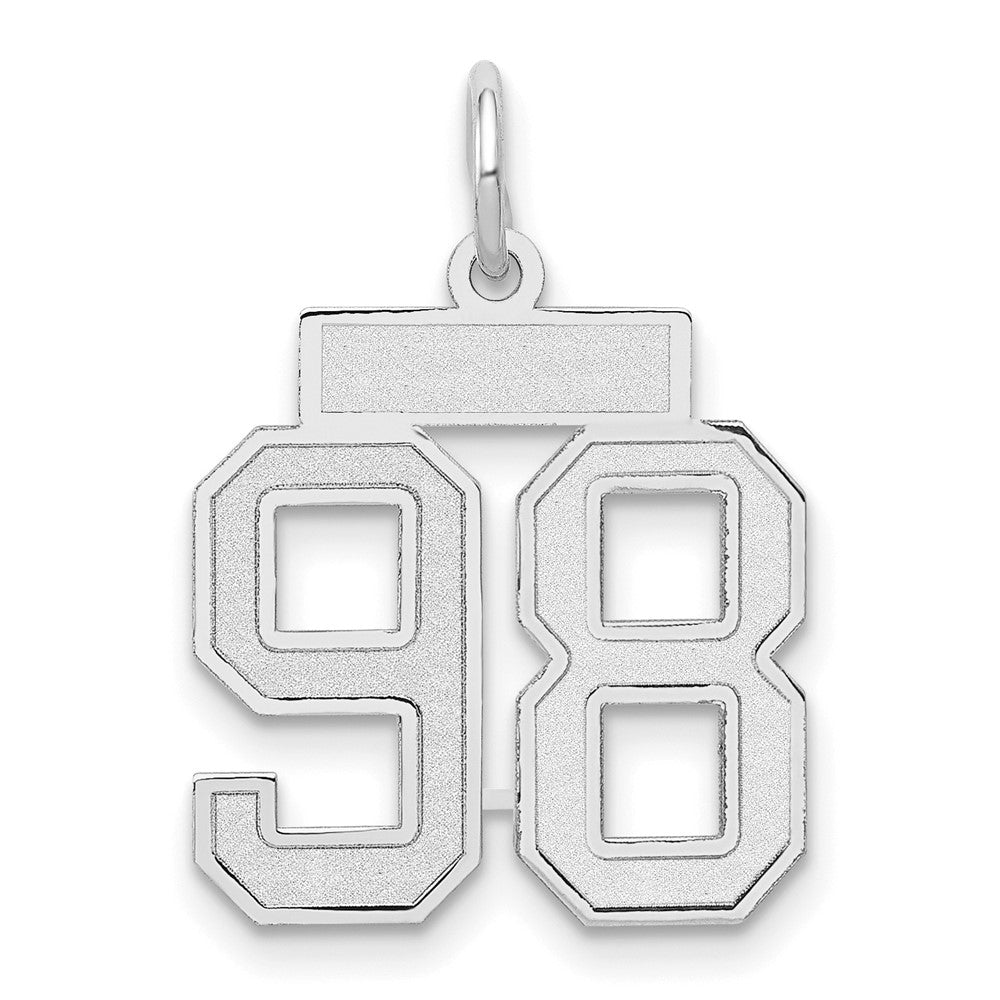 14kw Small Satin Number 98 Charm