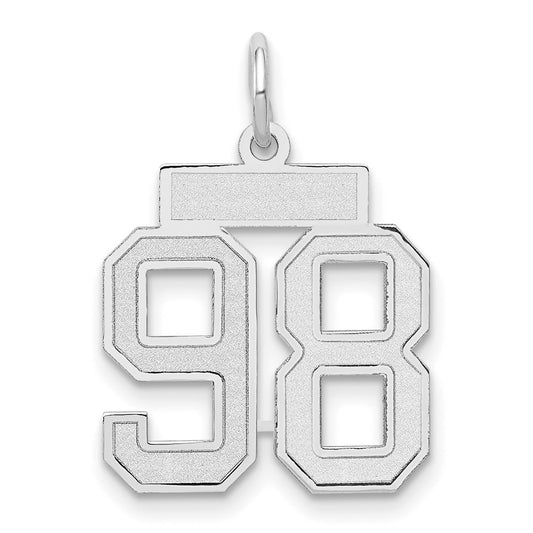 14kw Small Satin Number 98 Charm