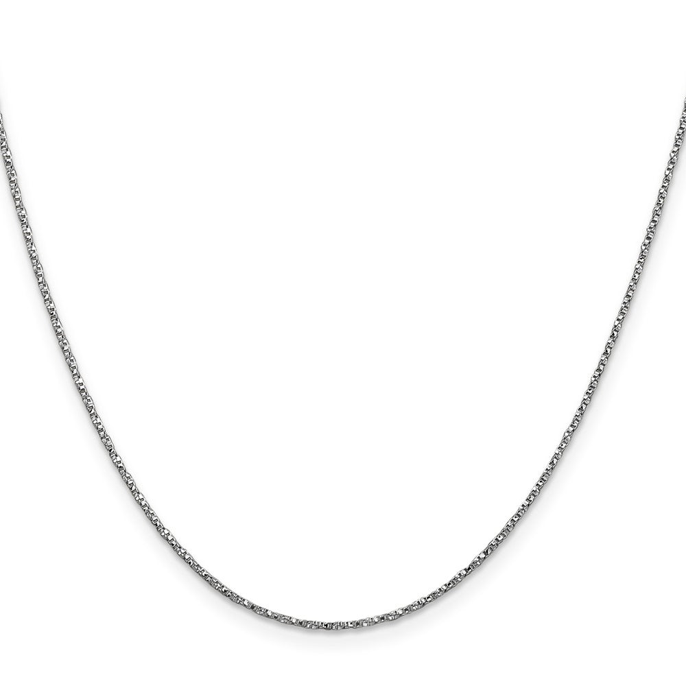 14K White Gold 24 inch .95mm Twisted Box with Lobster Clasp Chain