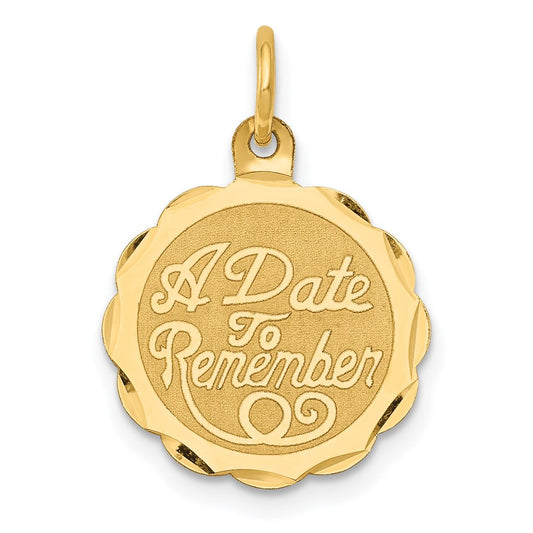 14K A DATE TO REMEMBER Disc Charm