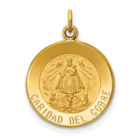 14k Caridad Del Cobre Medal Pendant