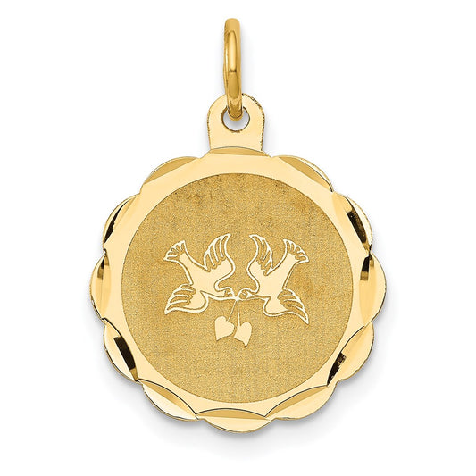 14k Love Birds Disc Charm