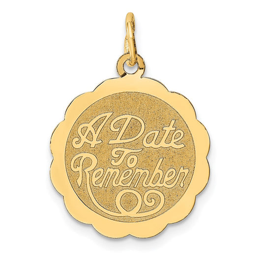 14K A DATE TO REMEMBER Disc Charm