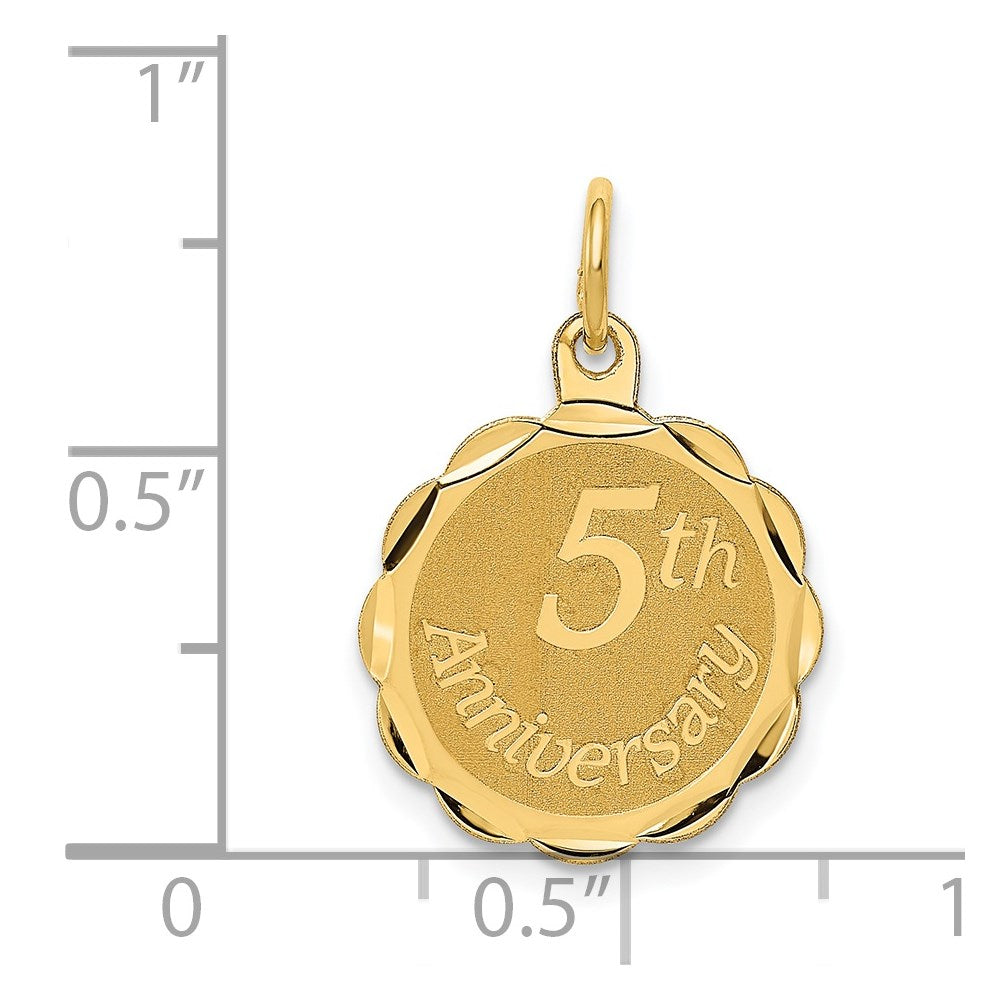 14K Happy 5th ANNIVERSARY Charm