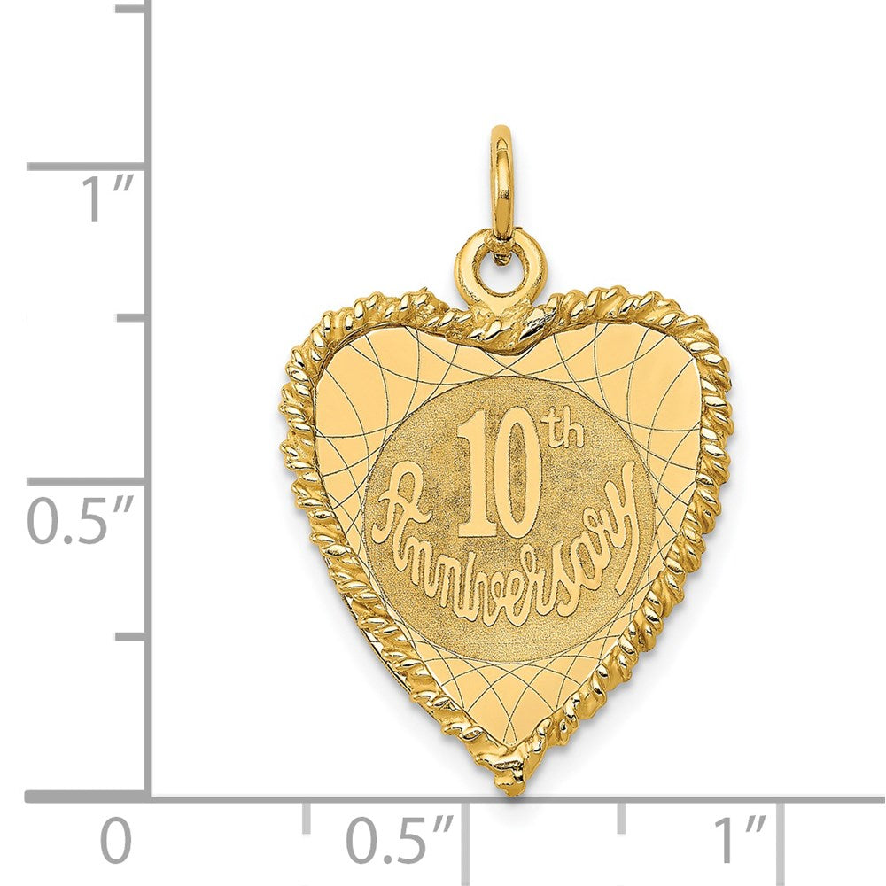 14K Happy 10th ANNIVERSARY Charm