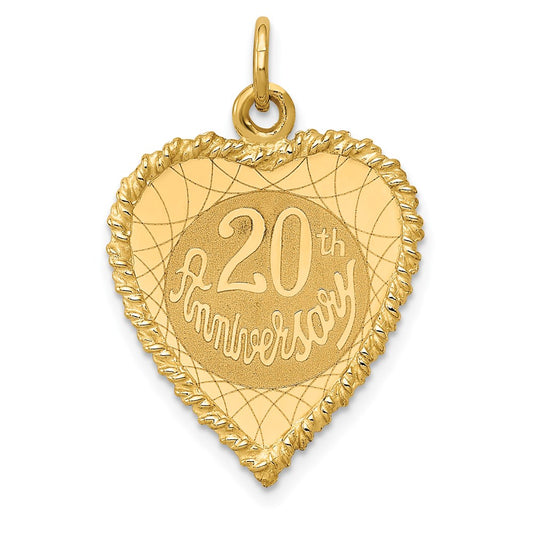 14K Happy 20th ANNIVERSARY Charm