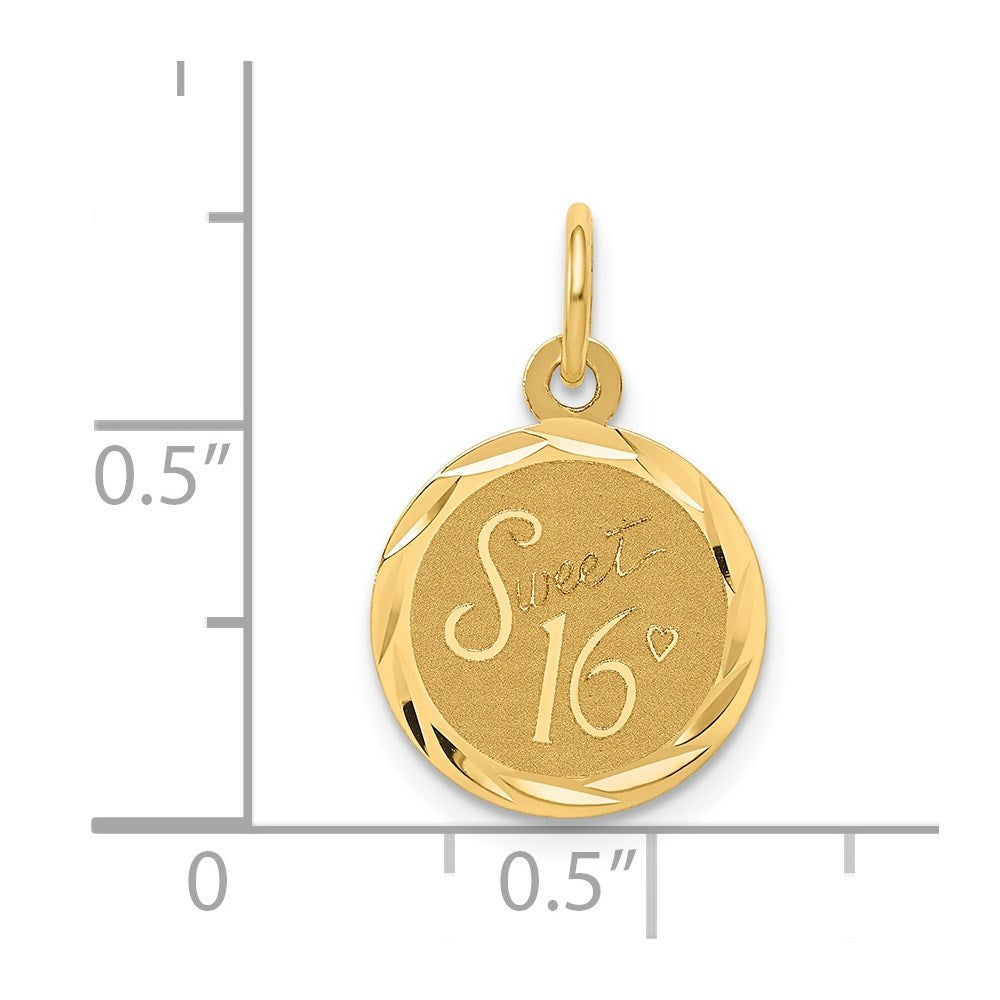 14k SWEET 16 Disc Charm