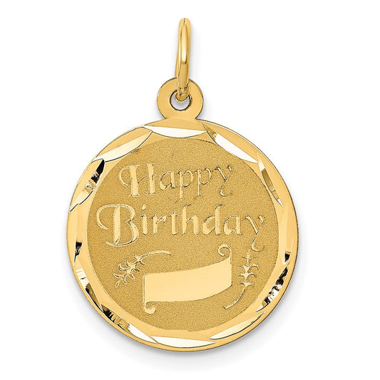 14K HAPPY BIRTHDAY Charm