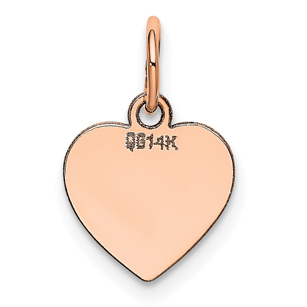 14K Rose Polished Heart Shaped Disc Pendant