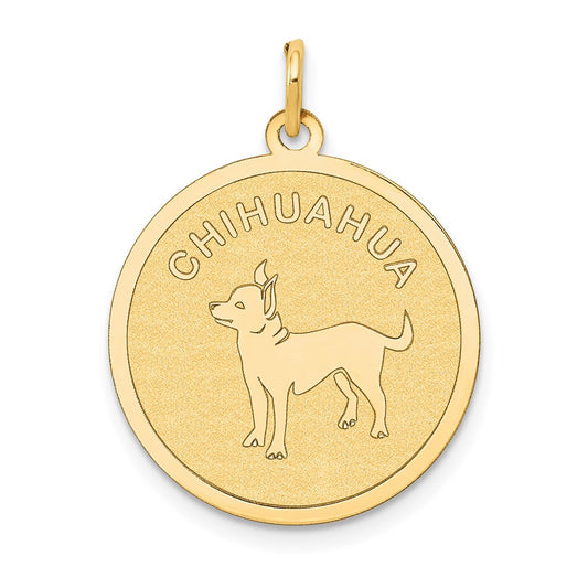 14k Chihuahua Disc Charm