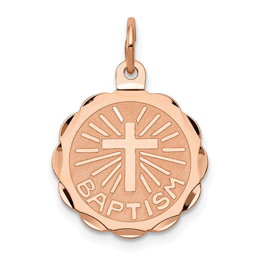 14k Rose Gold Baptism Charm