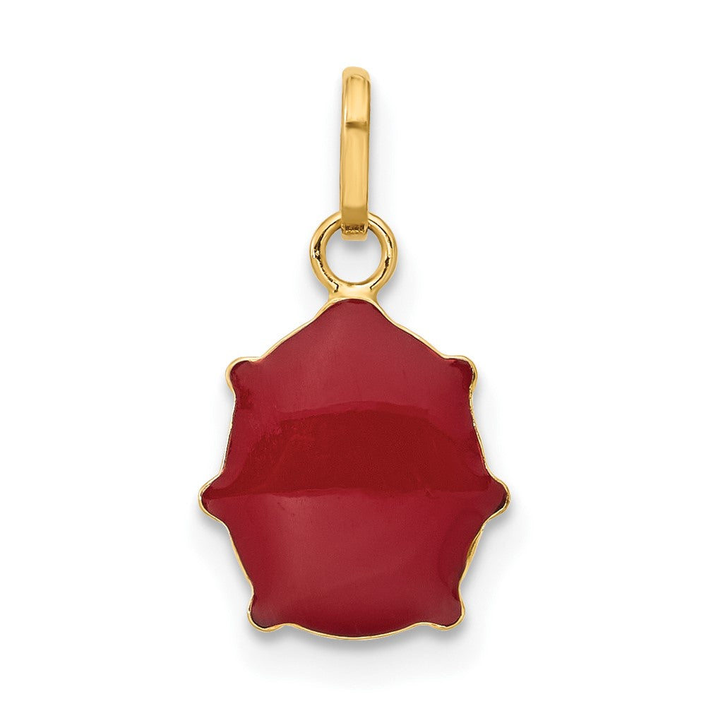 14k Red Enameled Ladybug Charm
