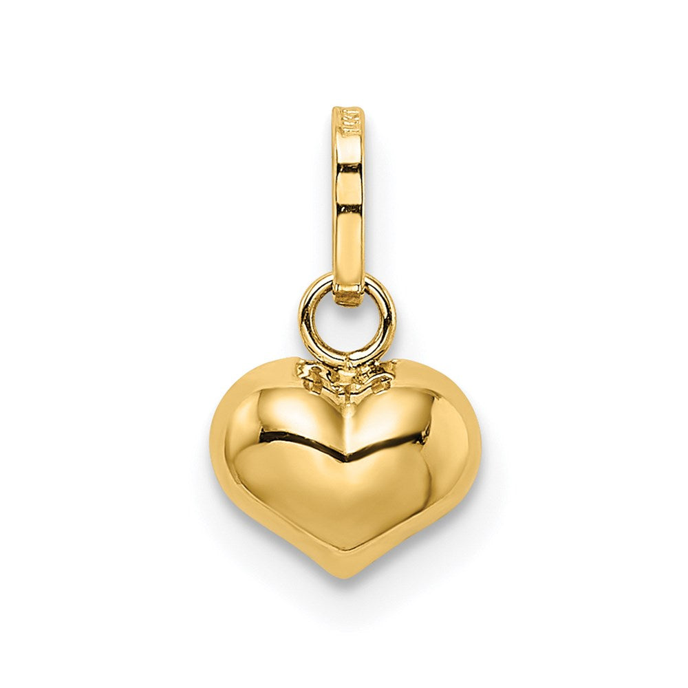 14K Polished 3-D Puffed Heart Charm