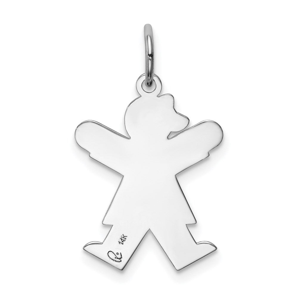 14k White Gold Kid Charm