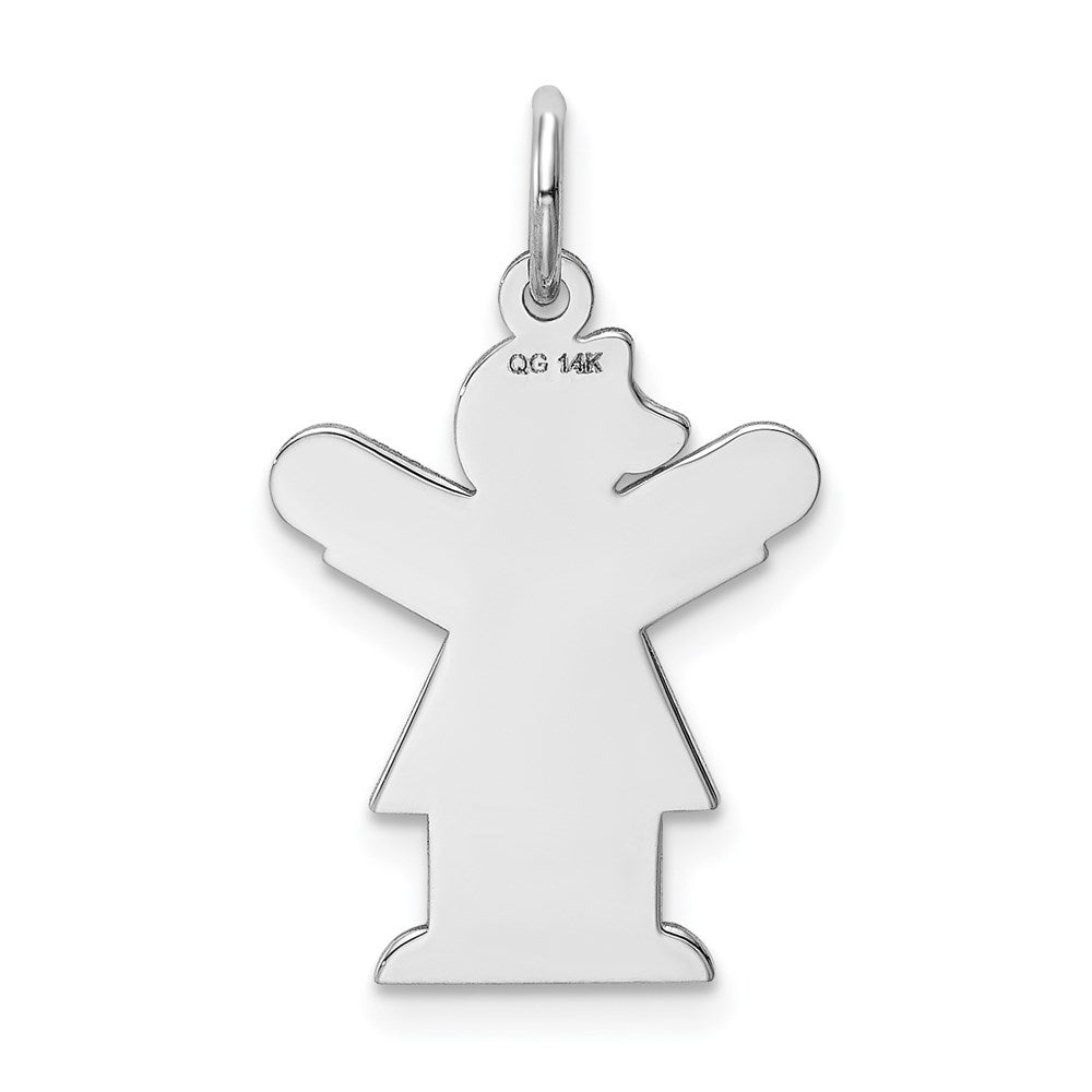 14k White Gold Kid Charm