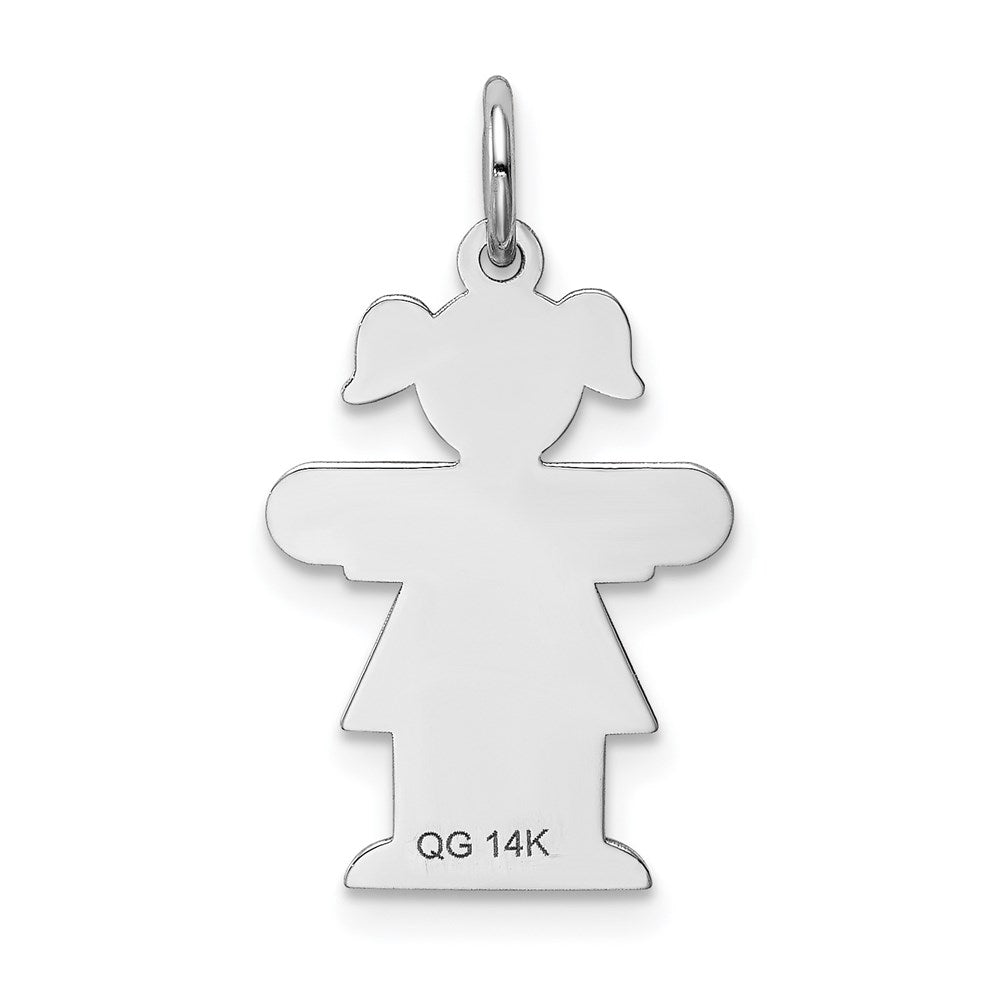 14k White Gold Kid Charm