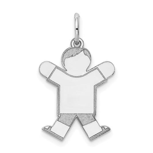14k White Gold Kid Charm