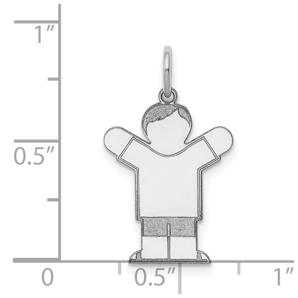14k White Gold Kid Charm