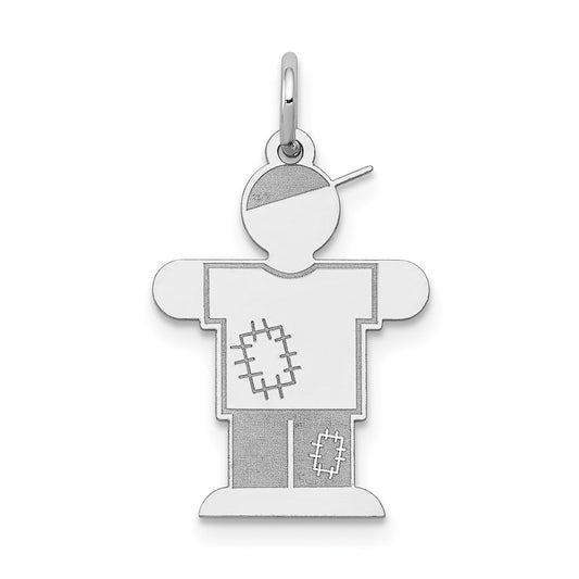 14k White Gold Kid Charm