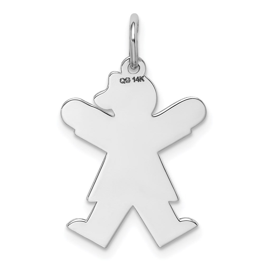 14k White Gold Kid Charm