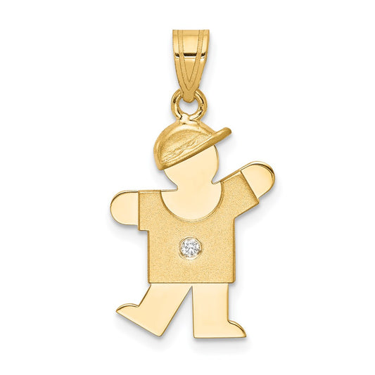 14k AAA Diamond Kid Pendant