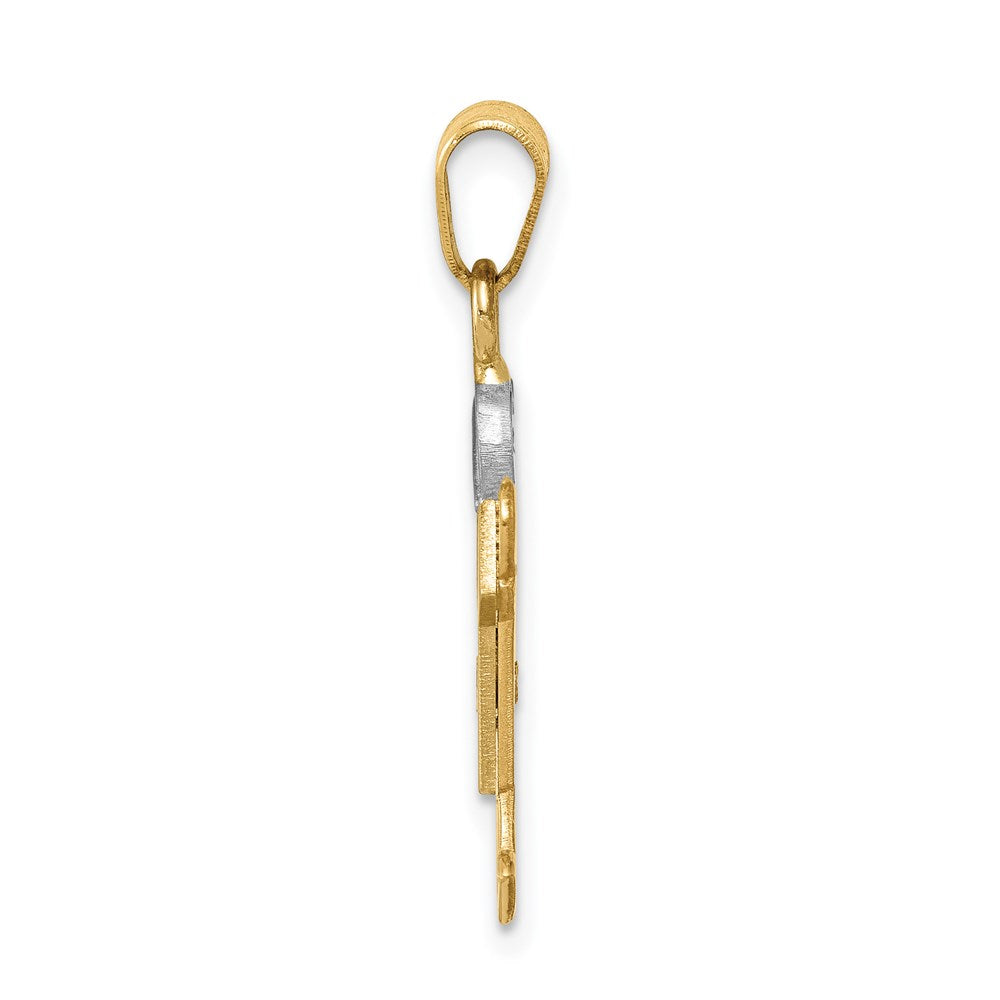 14k Two-tone A Diamond Kid Pendant