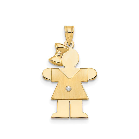 14k AAA Diamond Kid Pendant
