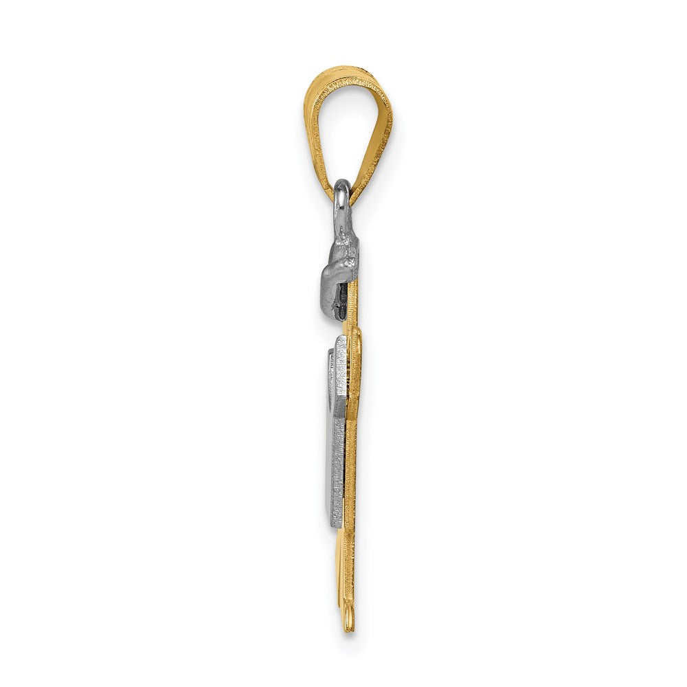 14k Two-Tone Small Boy with Hat on Left Engravable Charm