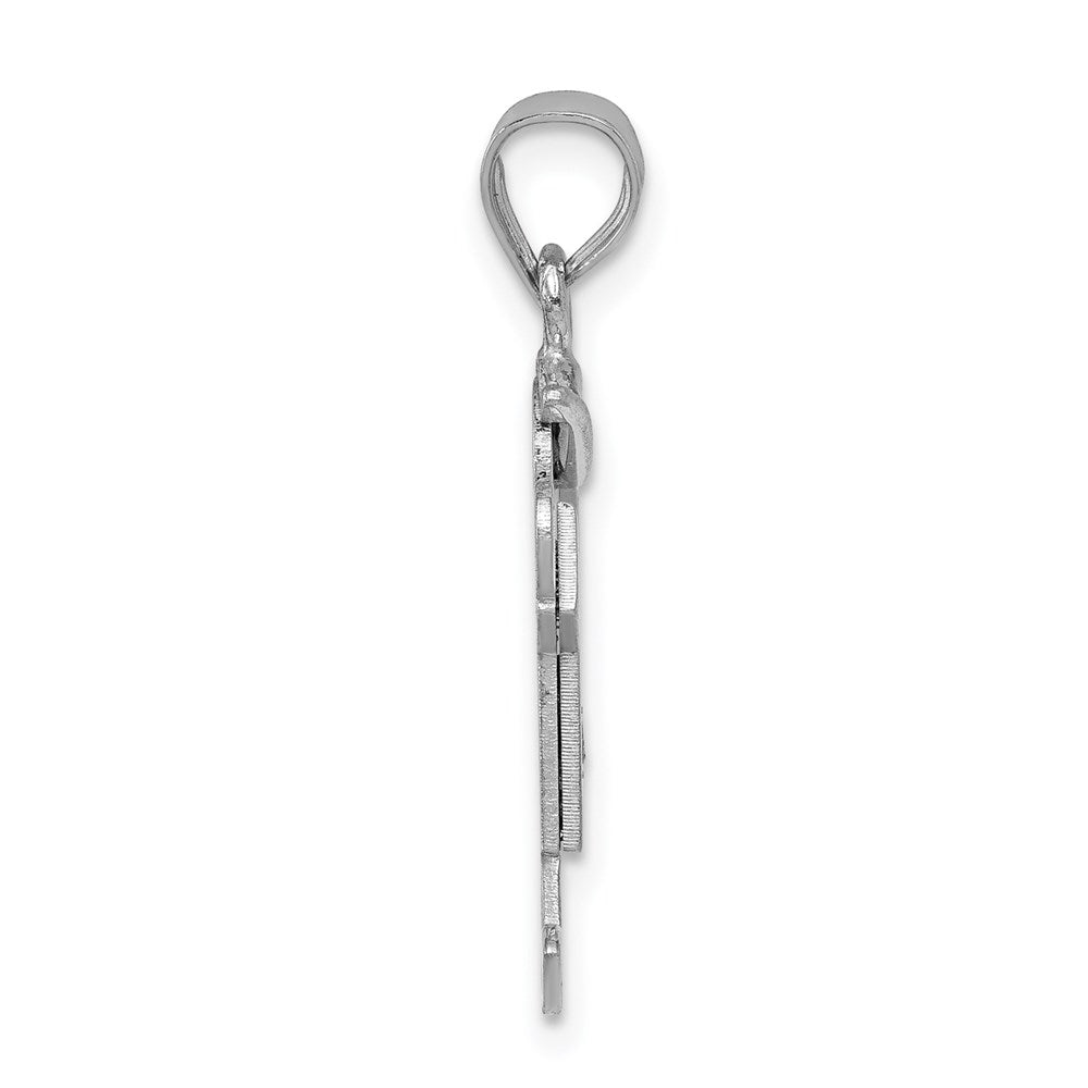14k White Gold VS Diamond Kid Pendant