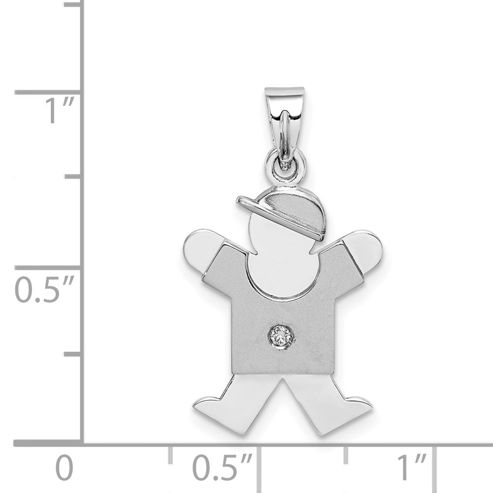 14k White Gold VS Diamond Kid Pendant