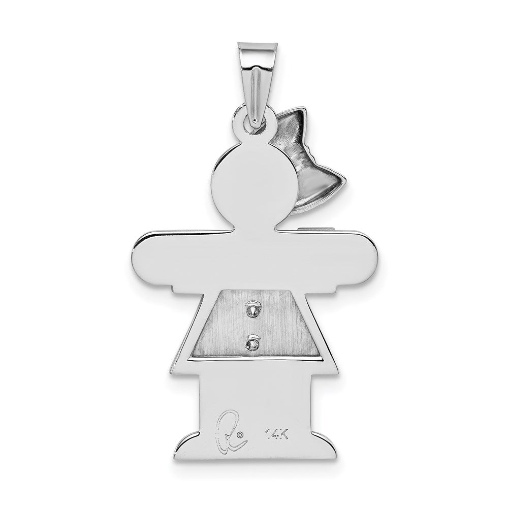 14k White Gold VS Diamond Kid Pendant