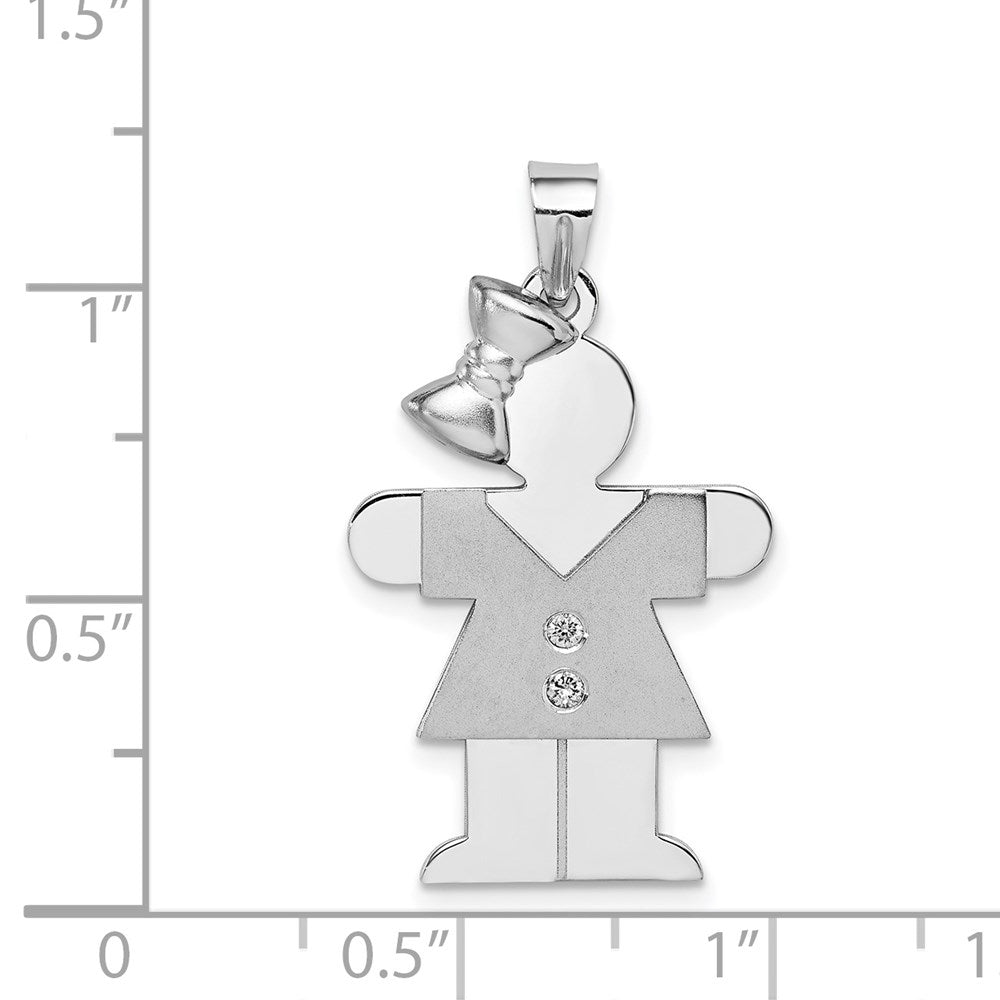 14k White Gold VS Diamond Kid Pendant