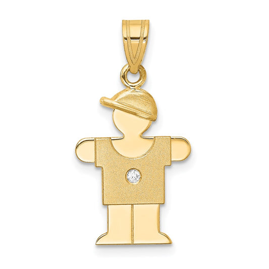 14k A Diamond Kid Pendant