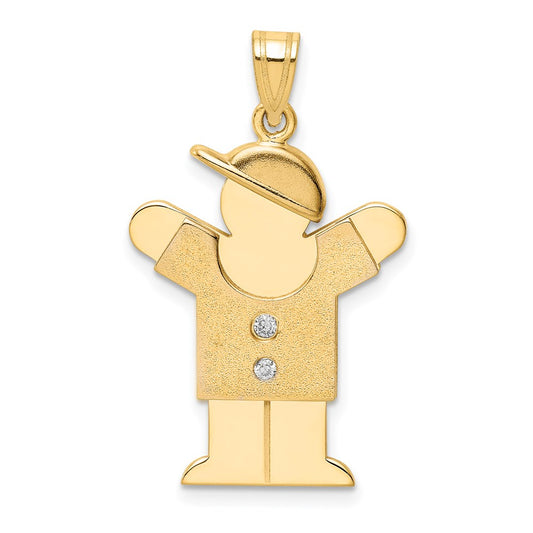 14k A Diamond Kid Pendant