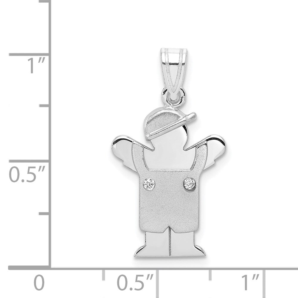 14k Two-tone VS Diamond Kid Pendant