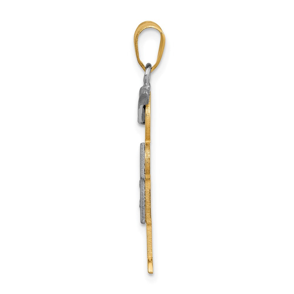 14k Two-tone AA Diamond Kid Pendant
