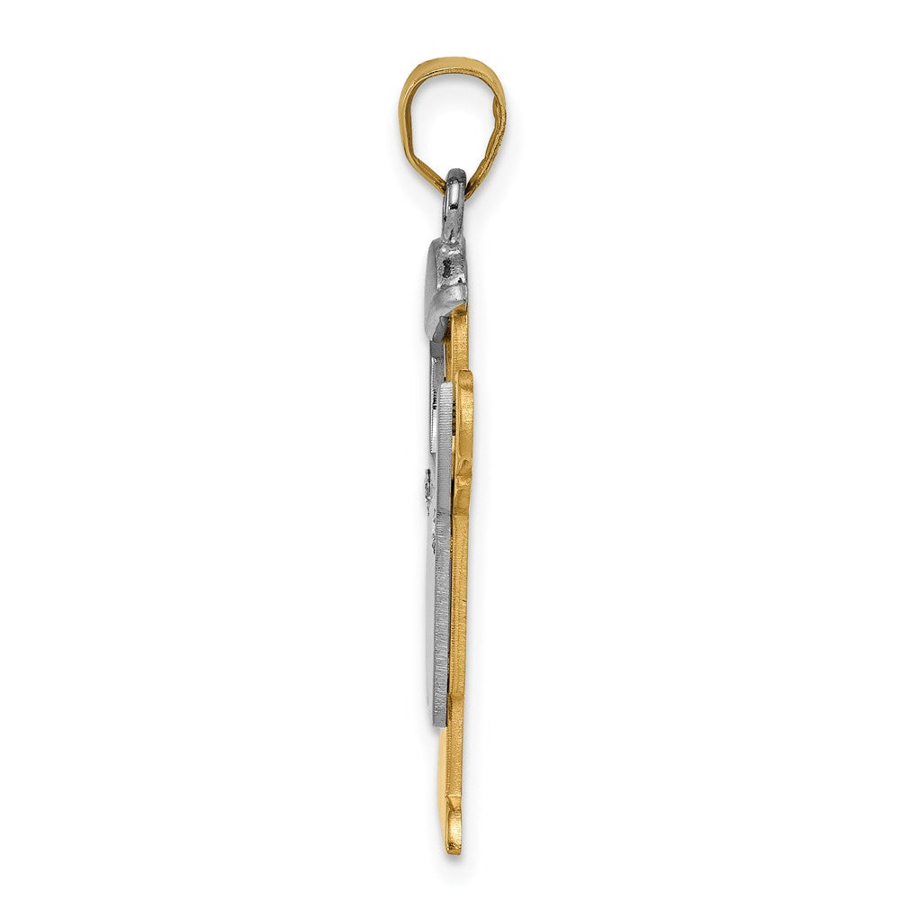 14k Two-tone VS Diamond Kid Pendant