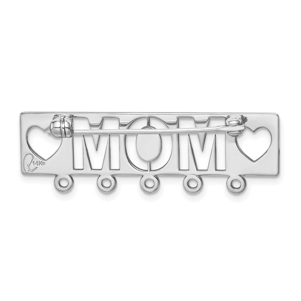 14k White Gold Mom Pin