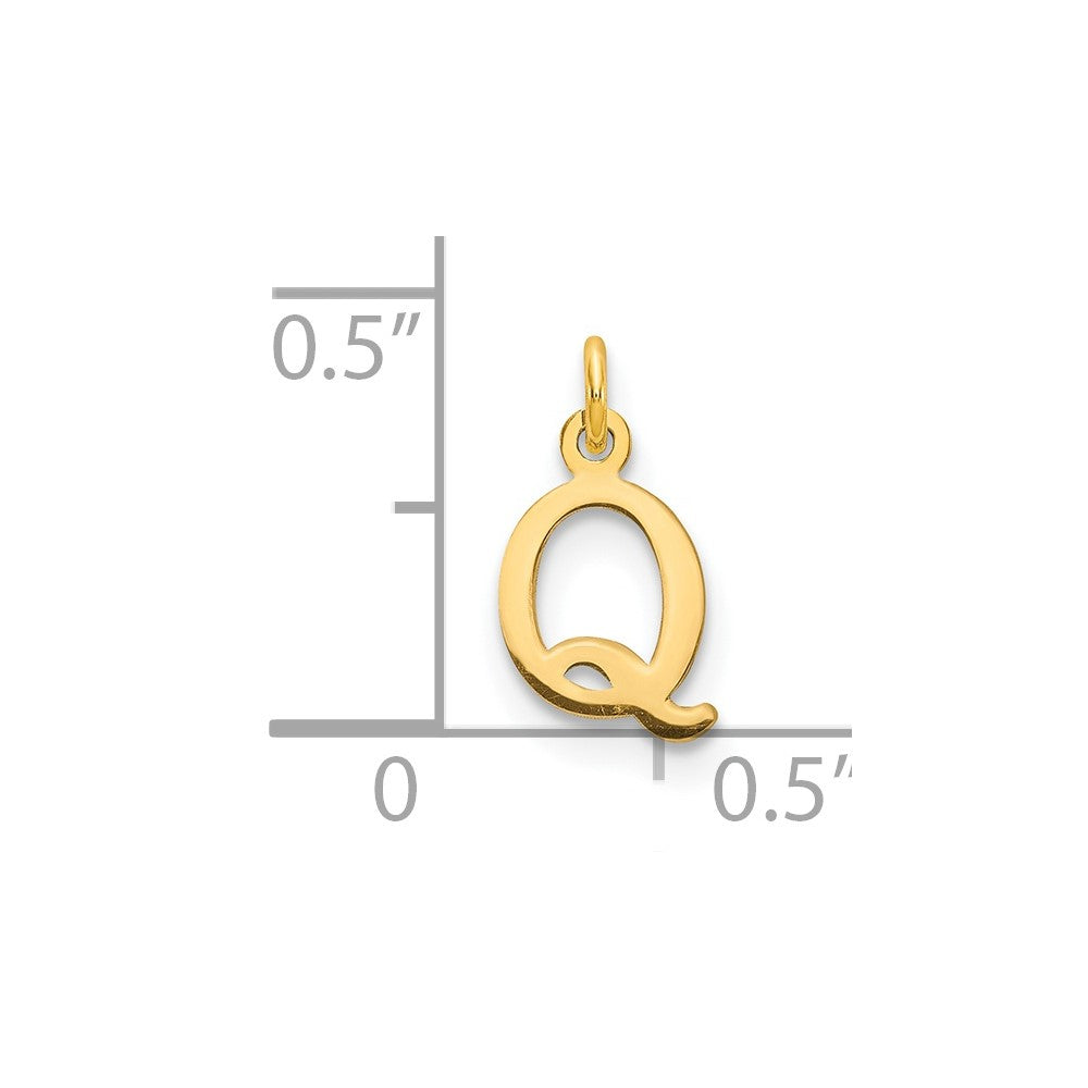 14ky Cutout Letter Q Initial Pendant
