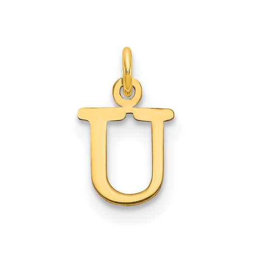 14ky Cutout Letter U Initial Pendant